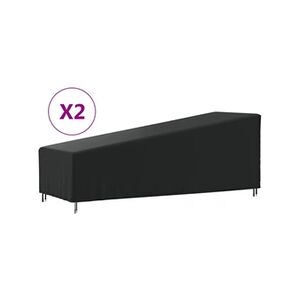 VIDAXL Housses de chaise longue 2 pcs 210x80x45/75cm tissu oxford 420D - Publicité