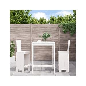 VIDAXL Ensemble de bar de jardin 3 pcs blanc bois de pin massif - Publicité