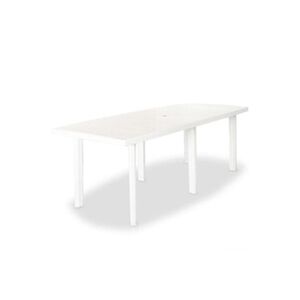 VIDAXL Table de jardin Blanc 210 x 96 x 72 cm Plastique - Publicité