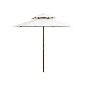 VIDAXL Parasol de terrasse 270 x 270 cm Poteau en bois Blanc crème - Publicité