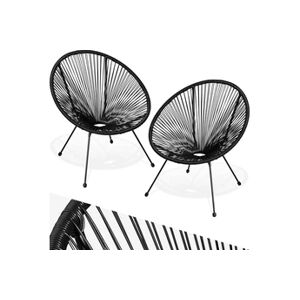 TECTAKE Lot de 2 chaises de jardin Santana - noir - Publicité
