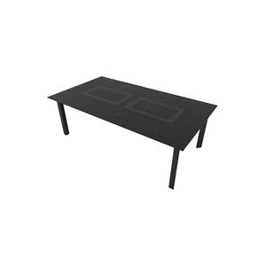 Play4fun Table de jardin 8 à 10 personnes 220 X 120 X 75 cm Noir effet marbré - Publicité