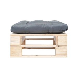 VIDAXL Reposepied palette de jardin avec coussin bois naturel - Publicité