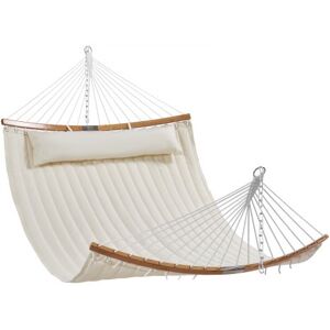 VEVOR Hamac double en tissu matelassé, hamac double 3,1 m avec barres d'écartement incurvées, hamac matelassé pour 2 personnes avec oreiller amovible chaîne pour camping extérieur, patio, plage, beige - Publicité