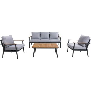 Axi Bibi Salon De Jardin Avec 1 Canapé, 2 Fauteuils Et Une Table De Jardin Canapé De Jardin 4 Pièces En Aluminium & Bois De Teck En Anthracite / Marron Ensemble Table Et Chaise De Jardin. Publicité