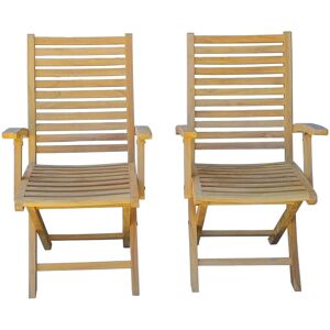 Lot De 2 Fauteuils Pliants Jenaë Teck Premium - Publicité