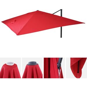 Mendler Toile De Rechange Pour Parasol Déporté Hwc, 3 X 4 M Rouge - Publicité