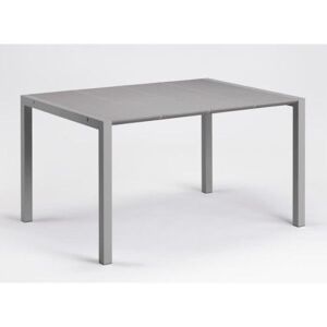 Table - Grosfillex - Eden 133 - Gris Platinium - 133x87 - Aluminium Et Résine - 6p - Publicité