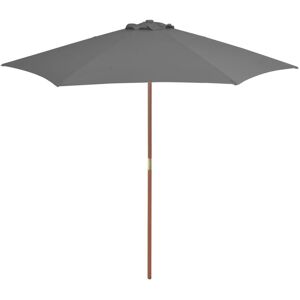 Vidaxl Parasol D'extérieur Avec Mât En Bois 270 Cm Anthracite - Publicité