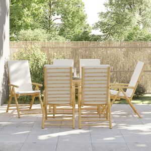 Vidaxl Chaises De Bistro Pliantes Lot De 6 Et Coussins Blanc Crème - Publicité