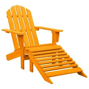 Vidaxl Chaise De Jardin Adirondack Avec Pouf Bois De Sapin Orange - Publicité