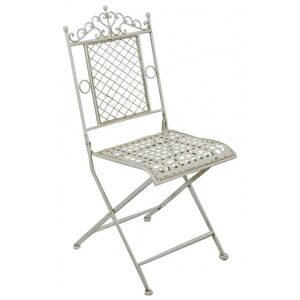 Chaise Pliante De Salle À Manger De Jardin D'extérieur En Fer Forgé Blanc Antique 41x49x96 Cm - Publicité