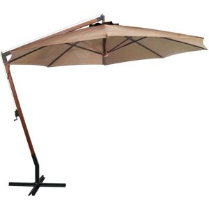 Vidaxl Parasol Suspendu Avec Mât Taupe 3,5x2,9 M Bois De Sapin Massif - Publicité