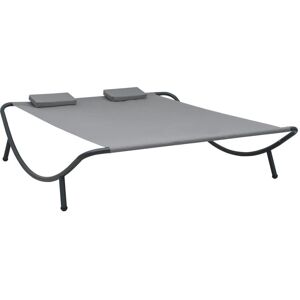 vidaXL Chaise Longue D'extérieur Tissu Anthracite - Publicité