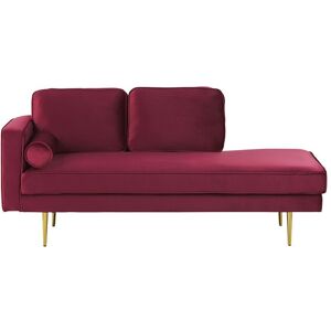 Chaise Longue En Velours Rouge Foncé Côté Gauche Miramas - Publicité