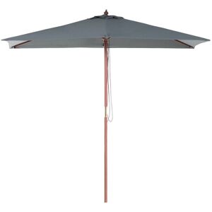 Parasol De Jardin En Bois Avec Toile Gris Foncé 144 X 195 Cm Flamenco - Publicité