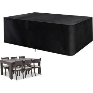 Housse De Protection Pour Meubles De Jardin, Bâche De Protection Imperméable En Tissu Oxford 210d, Pour Table Et Chaise, Mobilier D'extérieur, 242 X 162 X 100 Cm, Noir - Publicité