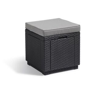 Keter Pouf De Rangement Cube Avec Coussin Graphite - Publicité