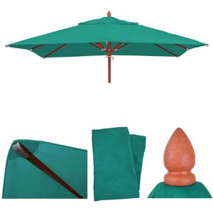 Mendler Toile Pour Gastronomie Parasol En Bois Hwc-C57, Carré 3x3m Polyester 3kg Bleu-Vert - Publicité