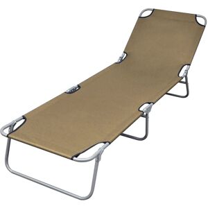 Vidaxl Chaise Longue Pliable Avec Dossier Réglable Taupe - Publicité