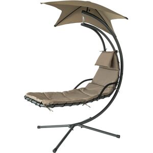 Sobuy Ogs39-Br Bain De Soleil Hamac Transat Suspendu Lit Suspend Balancelle De Jardin Et Patio Fauteuil - Café - Publicité