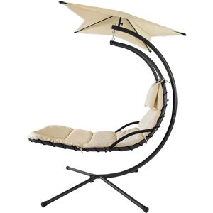 Sobuy Ogs39-Mi Bain De Soleil Hamac Transat Suspendu Lit Suspend Balancelle De Jardin Et Patio Fauteuil - Beige - Publicité