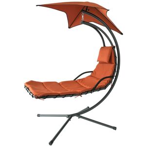 Sobuy Ogs39-Zg Bain De Soleil Hamac Transat Suspendu Lit Suspend Balancelle De Jardin Et Patio Fauteuil - Rouge Brique - Publicité