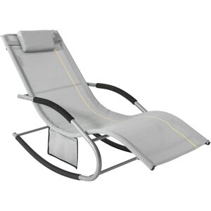 Sobuy Ogs28-Hg Bain De Soleil Chaise Longue Fauteuil À Bascule Avec Appui-Tête Et Pochette Latérale Et Repose-Pieds Transat De Jardin Rocking Chair Confortable - Publicité