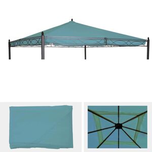 Mendler Toit De Remplacement Pour Toit Pergola Pavillon Cadiz 4x4m Turquoise - Publicité