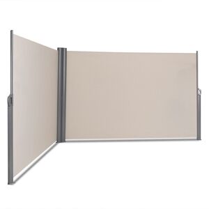 Auvent Latéral Rétractable Double 180x600cm En Aluminium Et Tissu Polyester Résistant Aux Uv Beige Helloshop26 20_0000144 - Publicité