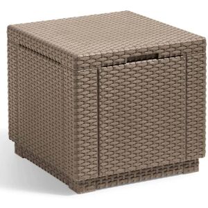 Allibert Keter Pouf De Rangement Cube Cappuccino 228749 - Publicité