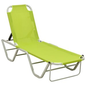 Vidaxl Chaise Longue Aluminium Et Textilène Vert - Publicité