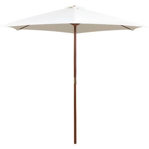 vidaXL Yueyinnkeji Parasol Avec Poteau En Bois 270 X 270 Cm Blanc Crème Type - Publicité