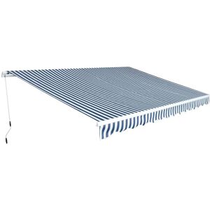 Vidaxl Auvent Pliable Manuel 450 Cm Bleu/Blanc - Publicité