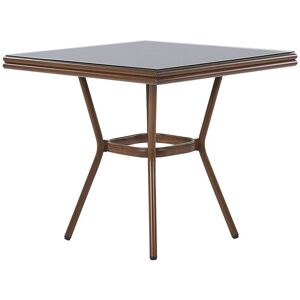 Table De Jardin En Aluminium Gris / Effet Bois Foncé 80 X 80 Cm Caspri - Publicité