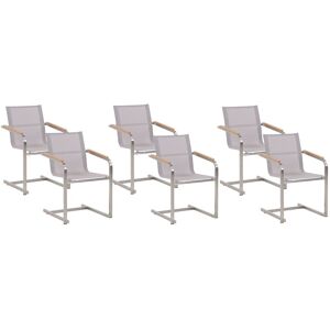 Lot De 6 Chaises De Jardin Beiges En Acier Cosoleto - Publicité