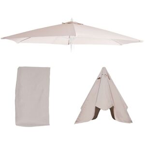 Mendler Toile De Rechange Pour Parasol Florida, Toile De Rechange Ø 3,5m Polyester 8 Baleines Crème-Blanc - Publicité