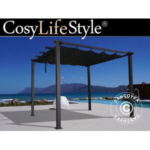 Pergola San Jose 3x4 M Tonnelle De Jardin Avec Rideaux Toile Grise