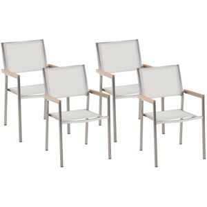 Lot De 4 Chaises Blanches En Acier Grosseto - Publicité