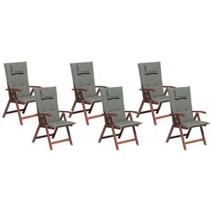 Lot De 6 Chaises De Jardin Avec Coussins Gris Graphite Toscana - Publicité