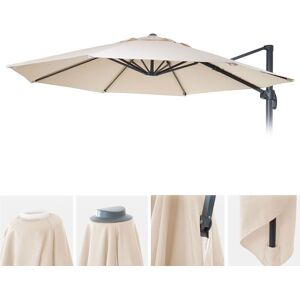 Mendler Revêtement De Parasol Hwc-A96, 8 Baleines Rondes Ø4m 220g/M² Polyester Hwc-A96 Crème-Beige - Publicité