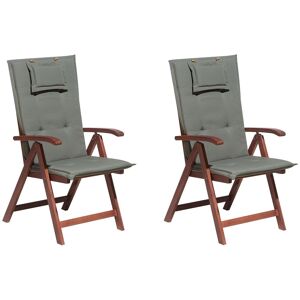 Lot De 2 Chaises De Jardin Avec Coussins Gris Graphite Toscana - Publicité