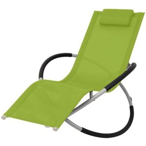 Vidaxl Chaise Longue Géométrique D'extérieur Acier Vert - Publicité