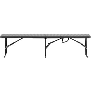 Banc Pliable Pliant De Jardin Camping Extérieur (183 X 30 X 43 Cm, Capacité De Charge : 300 Kg, Acier, Polyéthylène, Coloris : Noir) Helloshop26 14_0004365 - Publicité