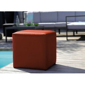 Tabouret Pouf Cub - 43 X 43 Cm - Toile Paprika - Publicité