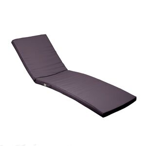 Coussin Bain De Soleil - Matelas Pour Transat Dehoussable- 185x55x5cm - Gris Carbone - Publicité