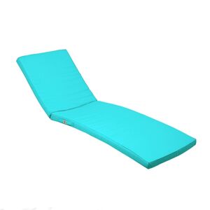 Coussin Bain De Soleil - Matelas Pour Transat Dehoussable- 185x55x5cm - Bleu Caraibes - Publicité