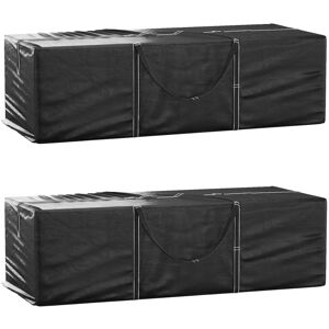 Vidaxl Sacs De Rangement Pour Coussins De Jardin 2 Pcs Noir - Publicité