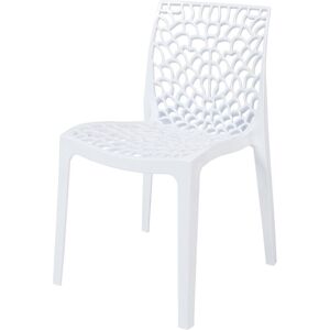 Chaise De Jardin Gruvyer 52x51x81cm - Empilable - Blanc - Publicité