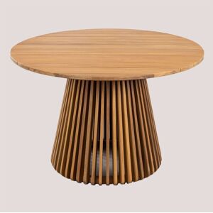 Sklum Table De Jardin Ronde En Bois D'acacia (Ø120 Cm) Mura Brun Acacia - Publicité